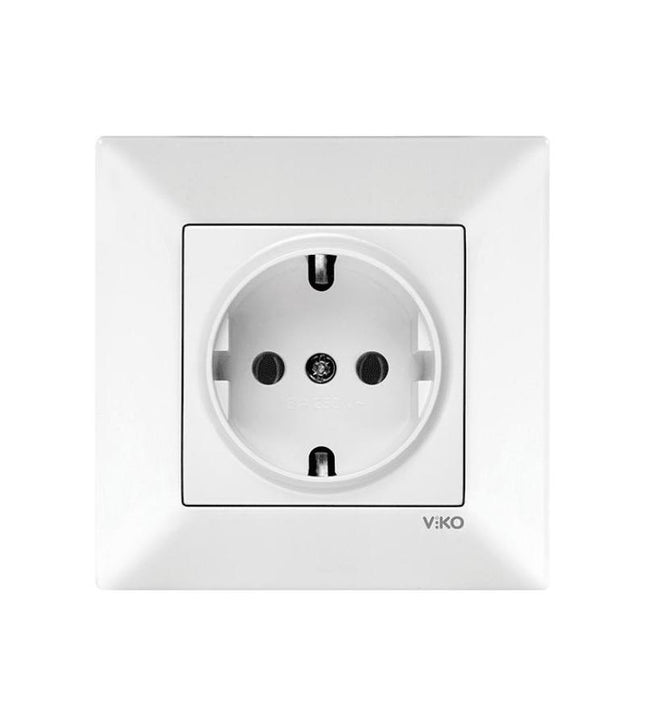 როზეტი VIKO დამიწებით (თეთრი)