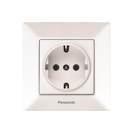 როზეტი PANASONIC დამიწებით (თეთრი)