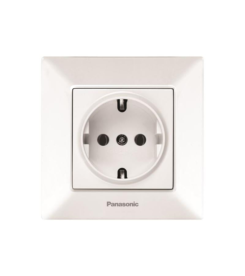 როზეტი PANASONIC დამიწებით (თეთრი)