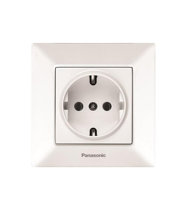 როზეტი PANASONIC დამიწებით (თეთრი)