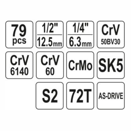 ხელსაწყოს ნაკრები 79ც 1/2" იტ-38911