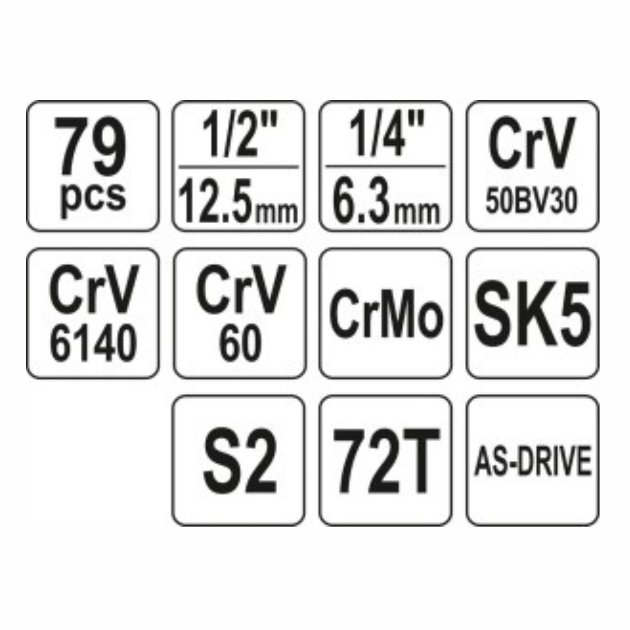 ხელსაწყოს ნაკრები 79ც 1/2" იტ-38911