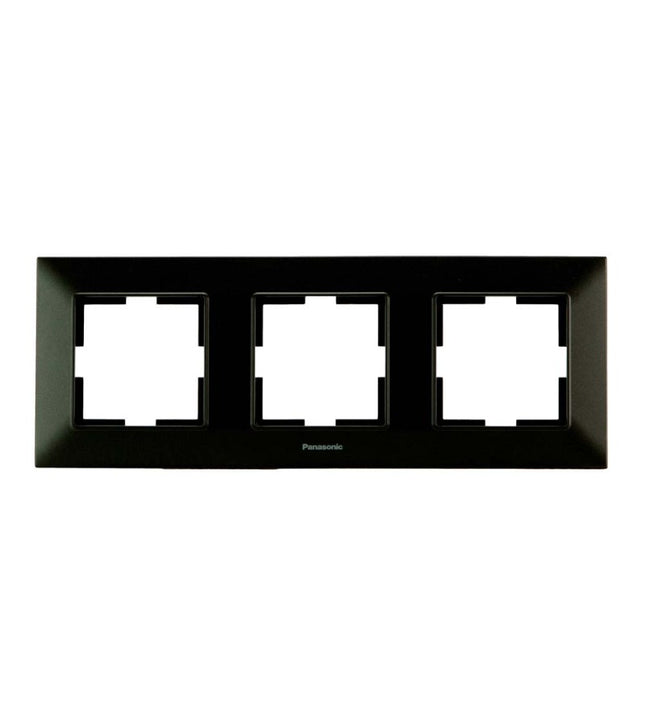 ჩამრთველ-როზეტის კანტი Arkadia Slim 3-ნი BLACK WNTF08032BL-EU1 "Panasonic"
