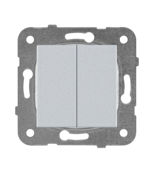 გადამრთველის მექანიზმი 2-ნი KARRE PLUS SILVER WKTT00092SL-EU1 "Panasonic"