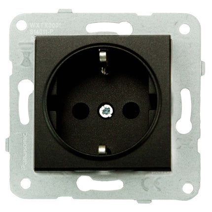 როზეტის მექანიზმი დამიწებით KARRE PLUS BLACK WKTT02022BL-EU1 "Panasonic"