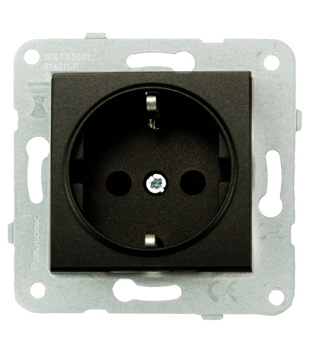 როზეტის მექანიზმი დამიწებით KARRE PLUS BLACK WKTT02022BL-EU1 "Panasonic"