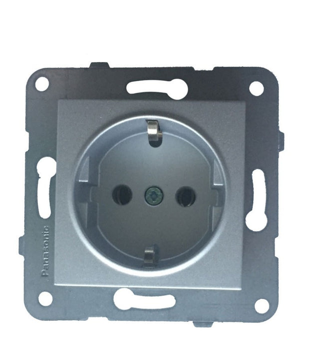 როზეტის მექანიზმი დამიწებით KARRE PLUS SILVER WKTT02022SL-EU1 "Panasonic"