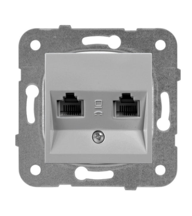 როზეტის მექანიზმი ტელეფონის KARRE PLUS SILVER WKTT04022SL-EU1 "Panasonic"
