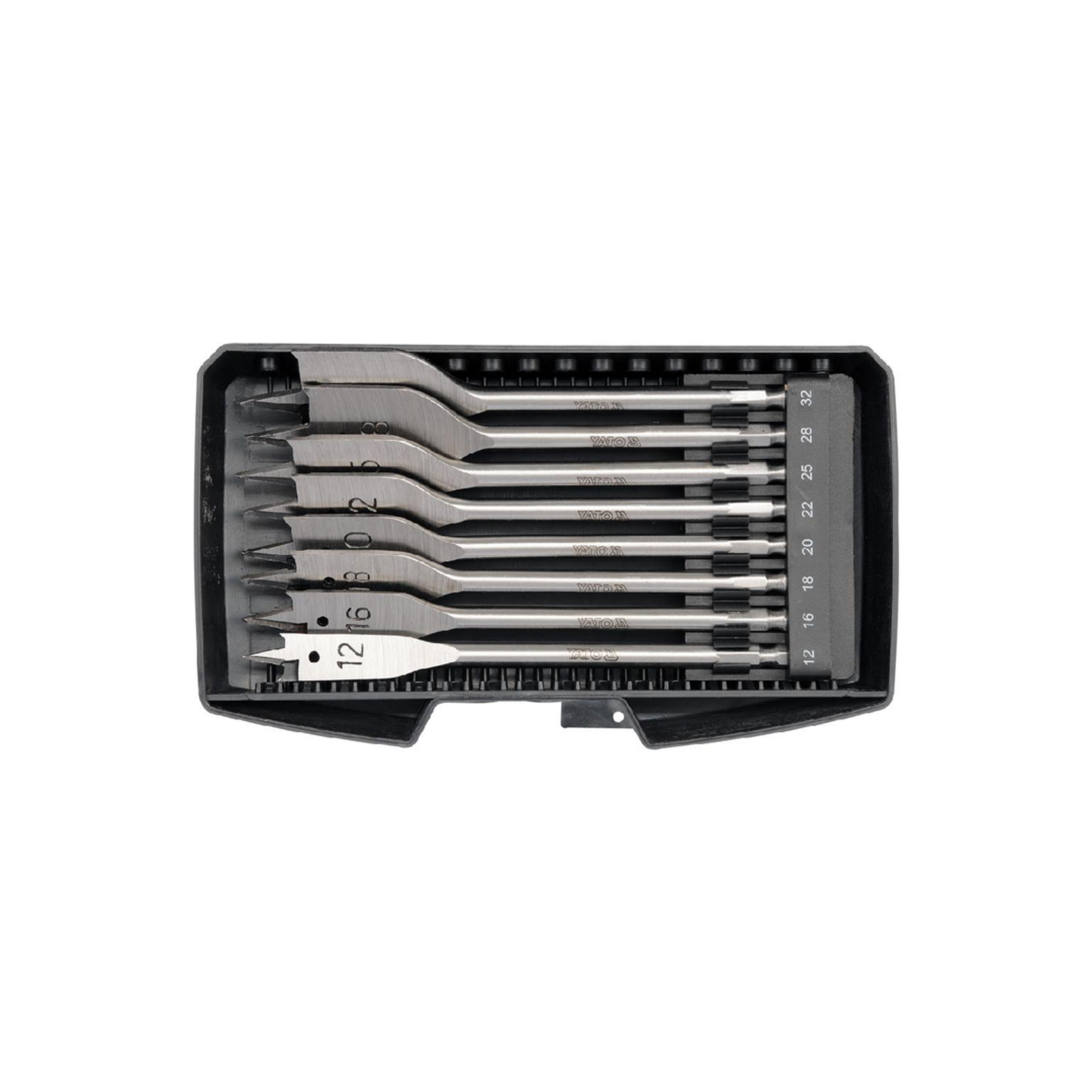 ბრტყელი ბურღი ხის ნაკრები 8ც12-32მმ იატო