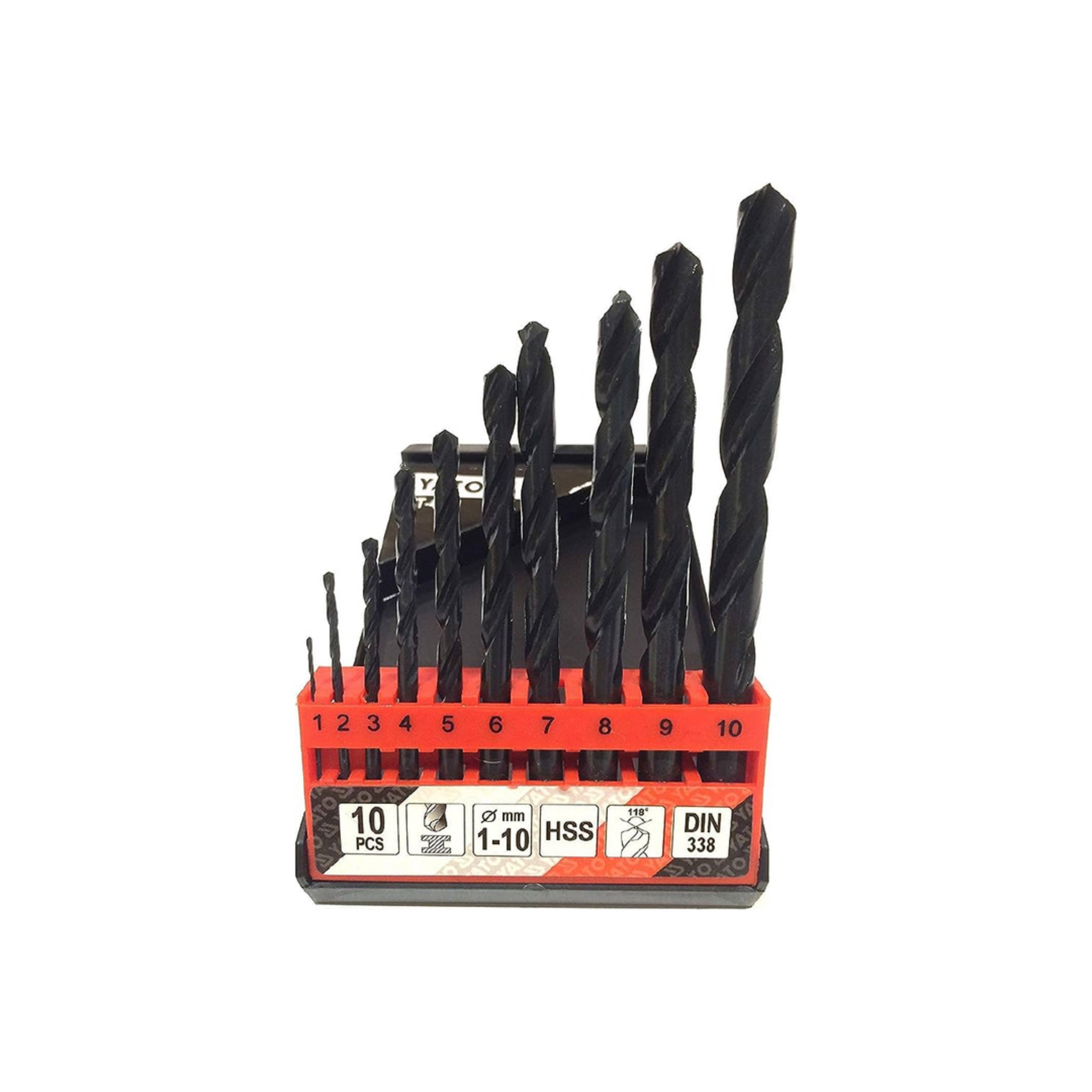 ბურღის პირების ნაკრები მეტალის (HSS) 10ც 1-10მმ იატო