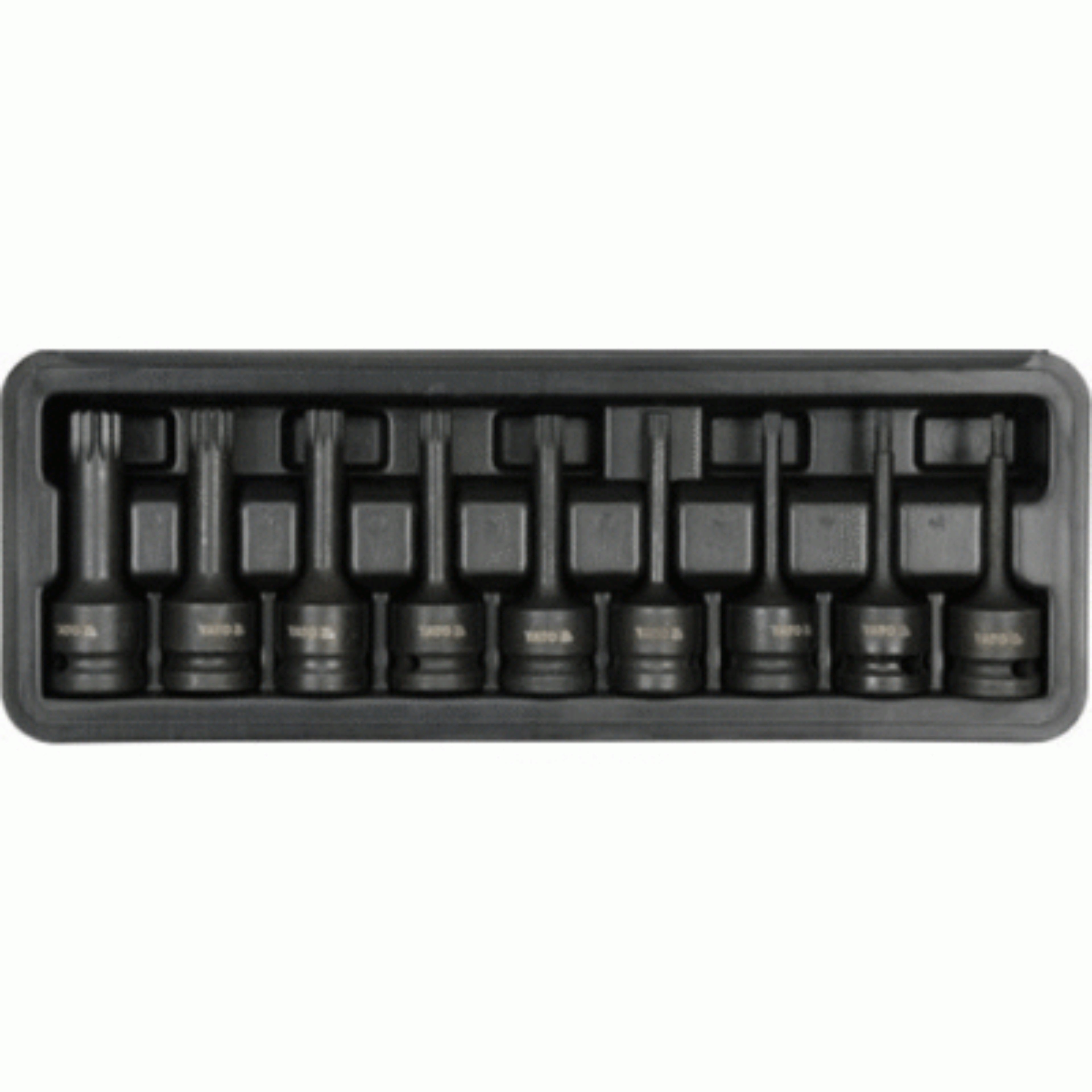 ვარსკვლავა ყანჩის მოსახსნელის ნაკრები (შავი) 9ც 1/2" /SPLINE/ იტ-10691